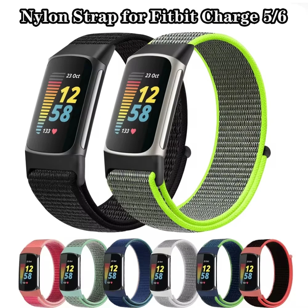 

Nylon Strap for Fitbit Charge 5 Smart Watch Nylon Weave Loop Bracelet Sports Wristband Correa Pulsera for Fitbit Charge 6 Band