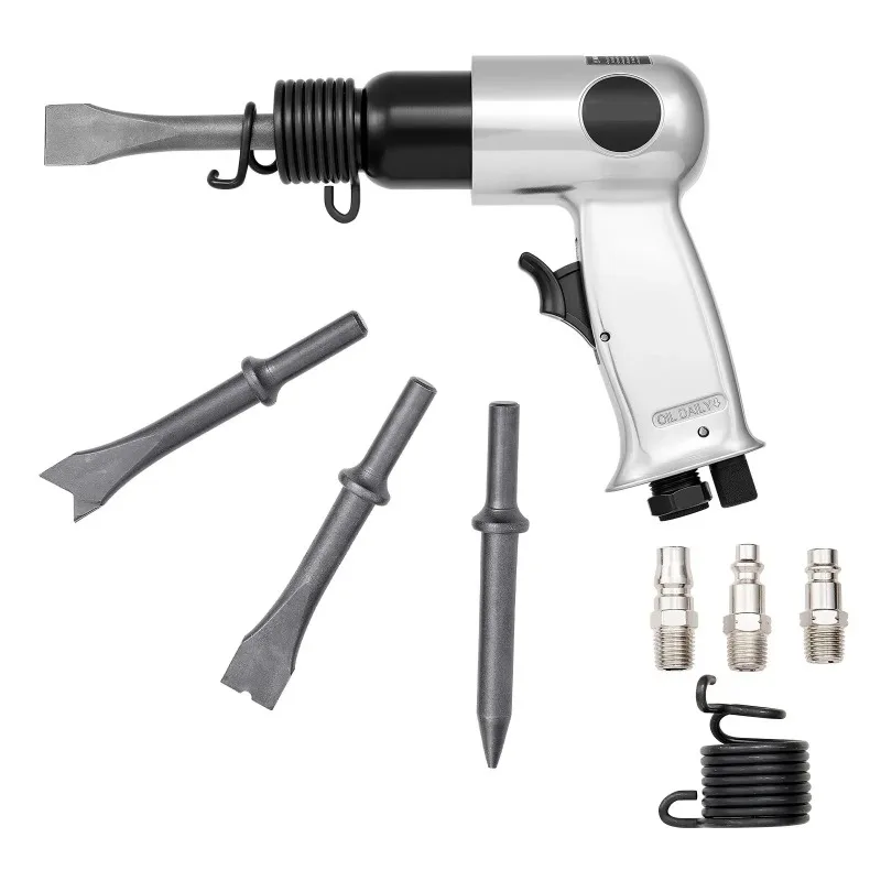 Air Hammer, 4500BPM Pneumatic Hammer with Rust Removal Air Needle Scaler & 4PCS Chisels Round Shank Air Chisel Pneumatic Tool