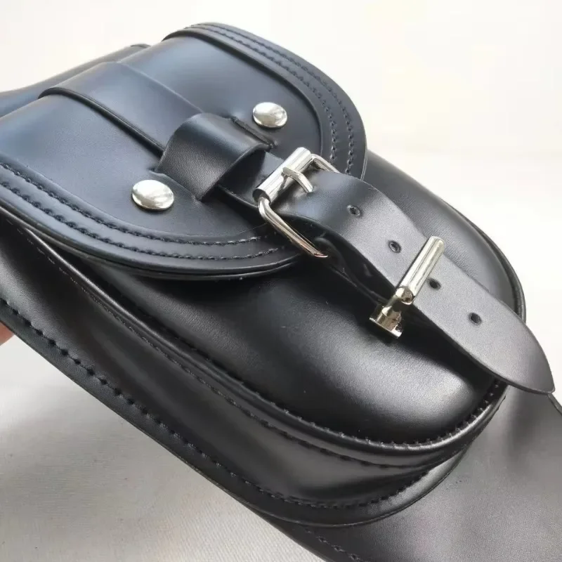 

DAVIDSON Rea 1pcs For Sportster XL 883 1200 Models Motorcycle Black Leather Fuel Tank Chap Cover Panel Bag