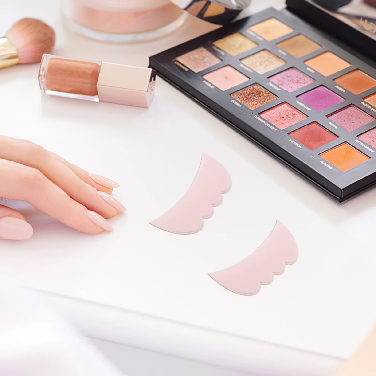 2 uds protector de maquillaje de ojos de silicona máscara protector de pestañas delineador de ojos herramienta de plantilla para una aplicación precisa de sombra de ojos