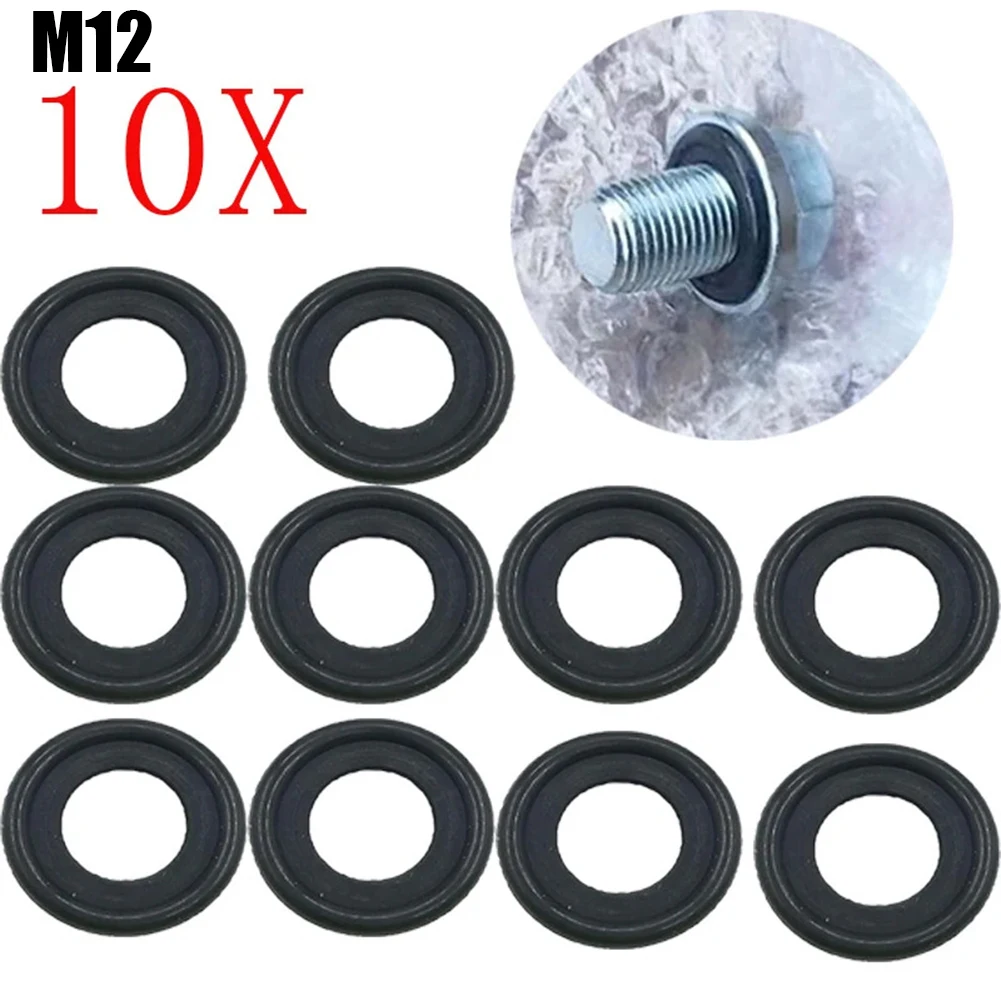 10x Rubber Sealing Oil Drain Plug Gasket Washer 12616850M12 Oil Drain Plug Gasket Car Engine Accessories