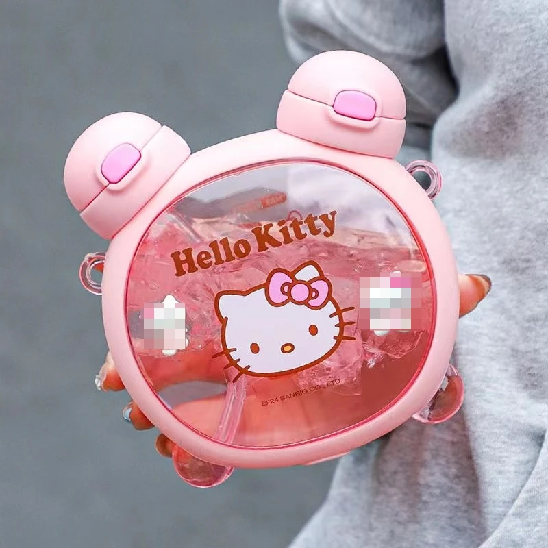 Hello Kitty cinnamoroll Kuromi Lotso Mickey children's water cup girl cute kawaii double drink drinking cup straw cup kettle