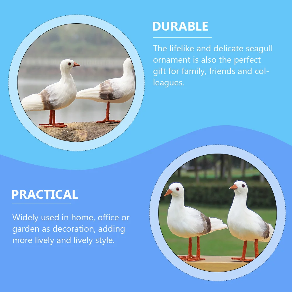 

Seagull Ornament Gardening Landscape Birds Light Easy Carry Great Scene Decoration for Indoor Outdoor Seagull Figurines