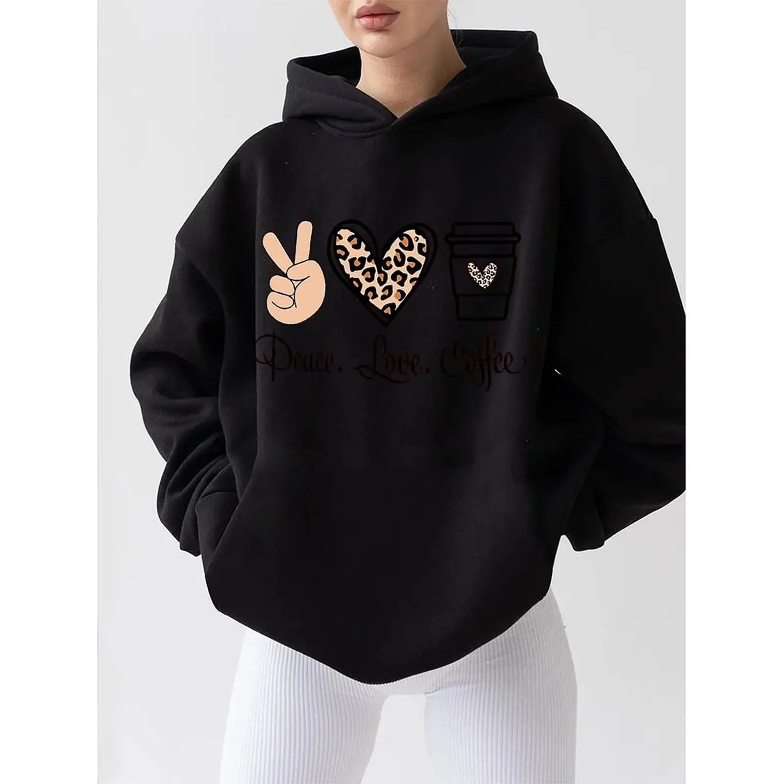 

Y2k Clothes Sweatshirts For Woman Loose Pullover Daily Long Sleeve Hoodie Winter Casual Christmas Printed Comfortable Hoodies