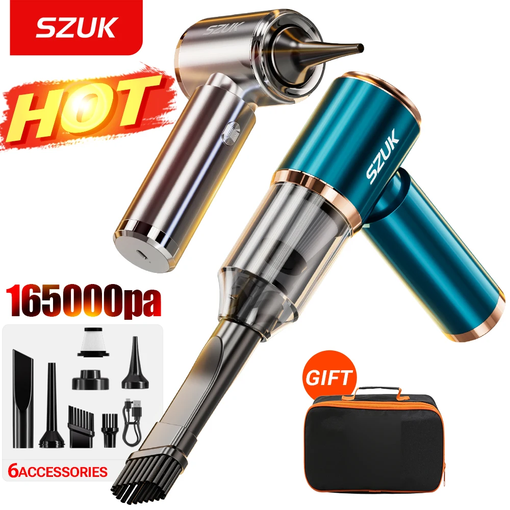 SZUK New Car Vacuum Cleaner 165000Pa Wireless Vacuum Cleaner Powerful Suction Handheld Portable Mini Vacuum Cleaner for Car