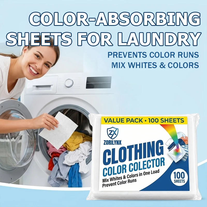Laundry Color Catcher Sheets Protect Clothes from Color Bleeding and Dye Transfer During Every Wash Cycle Load - ZORILYNX