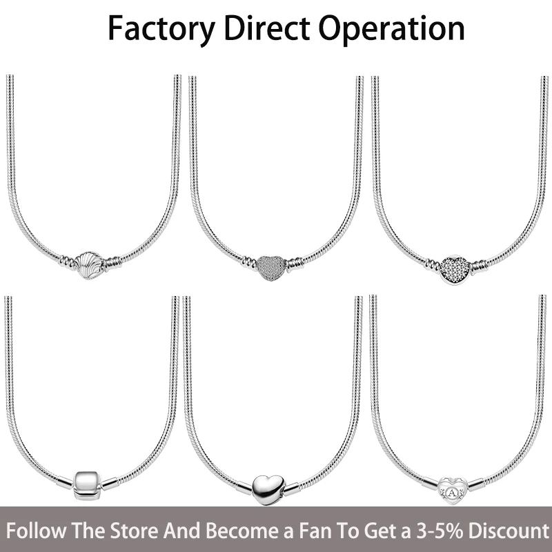 2024New Hot Sale 925 Sterling Silver Classic Heart Shaped Women's Necklace Suitable for Pendant Fashion Pendant Jewelry DIY Gift