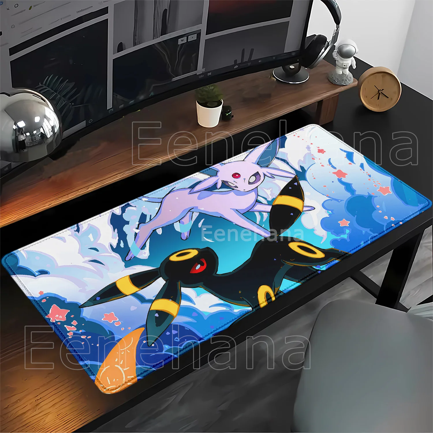 Anime Eevee Pokemon Gaming Mouse Pad Kawaii Speed Keyboard Overlock Mousepad PC Office Accessories HD Printing Overlock Desk Mat