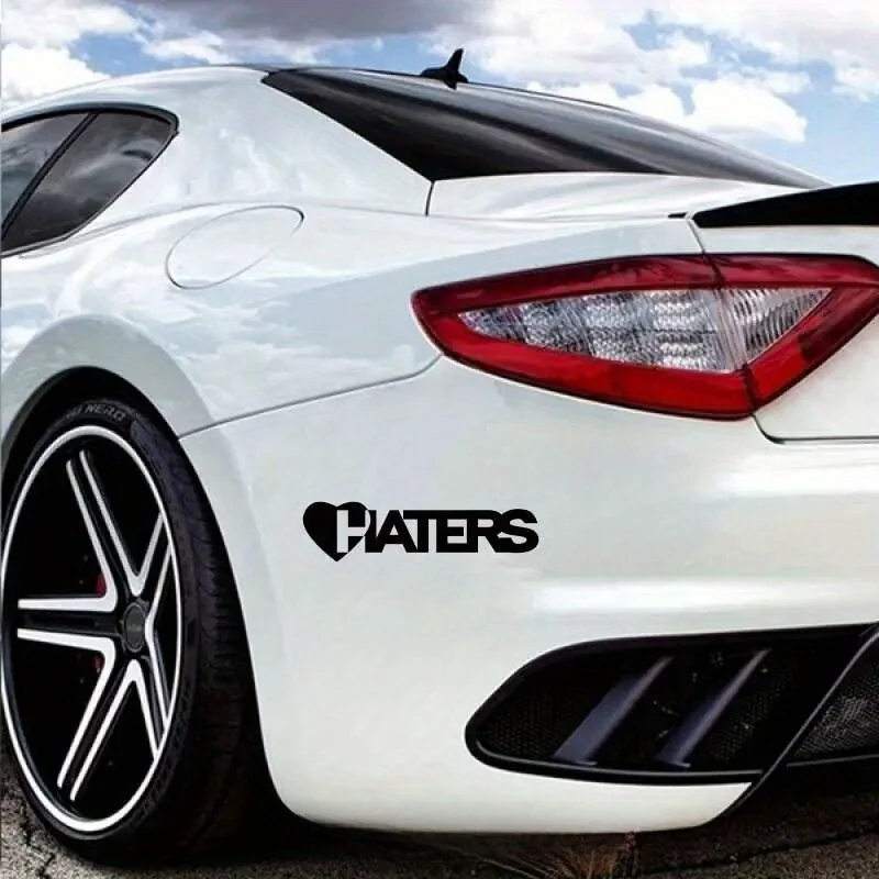 

1 шт. автомобильная наклейка Heart Haters (черная буква и сердце) - стильная виниловая наклейка для декора кузова автомобиля