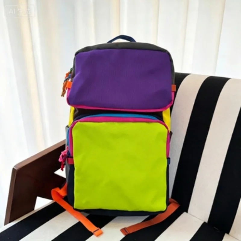 16L Color Blocked Backpack, Lightweight Unisex Laptop Rucksack, Breathable Commuter School Bag for Hiking Travel