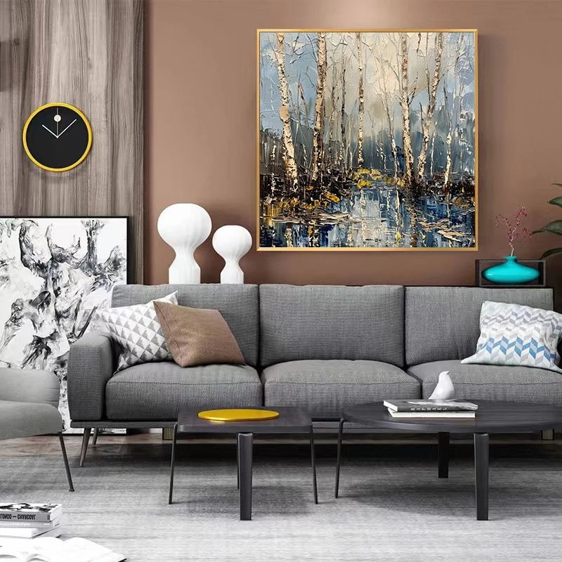 Custom Original, Hand-painted Oil Painting, Living Room Art Decoration Painting, Bedroom and Study Canvas Painting, Forest Scene