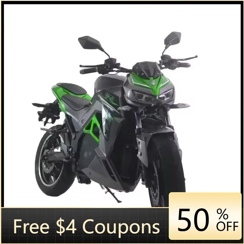 Rs Hot product, sharp geometric electric motorcycle | 3000W high-performance street car with striking green accents