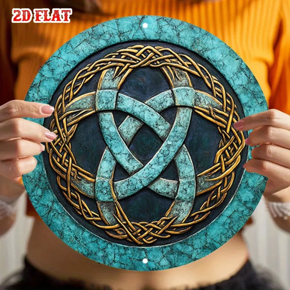 Retro Celtic Knot Tin Sign Wall Art 7.8