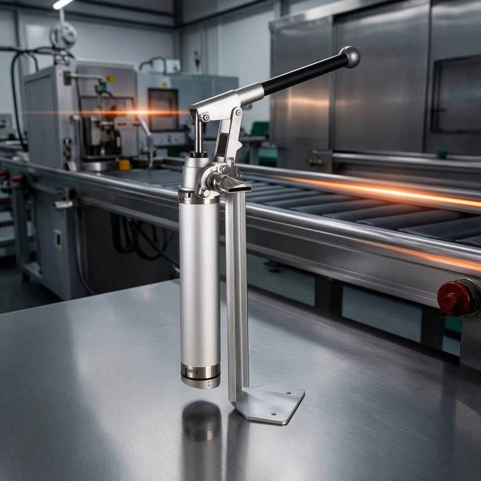 Stainless Steel Pump with Stand Freestanding Lever Action Pump for Professionals, Workshop, Utility Room