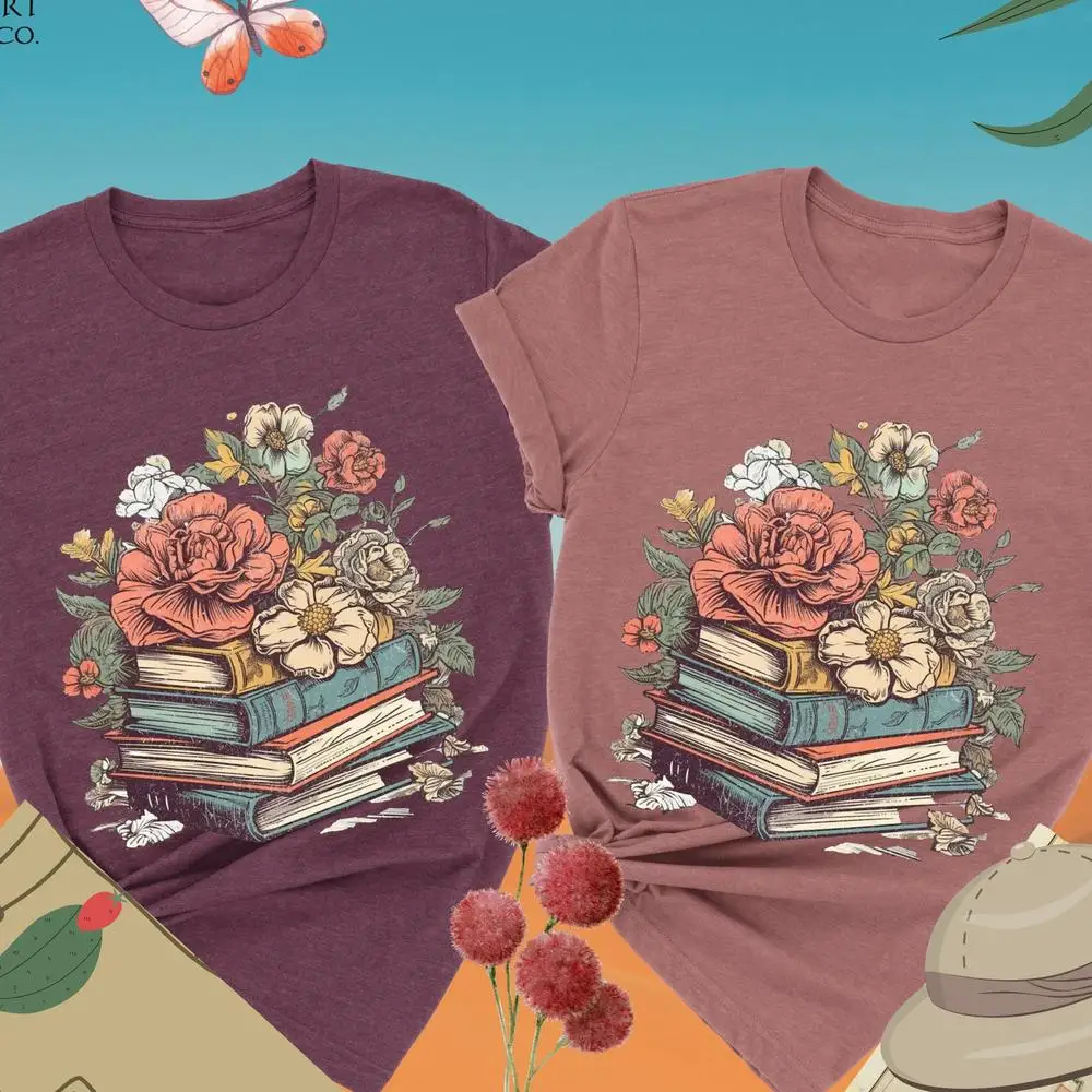 

Flower Books Shirt, Book Lover Shirt, Bookish Shirt, Floral Book, Librarian Shirt, Reading Shirt, Book Lover Gift,book Shirt