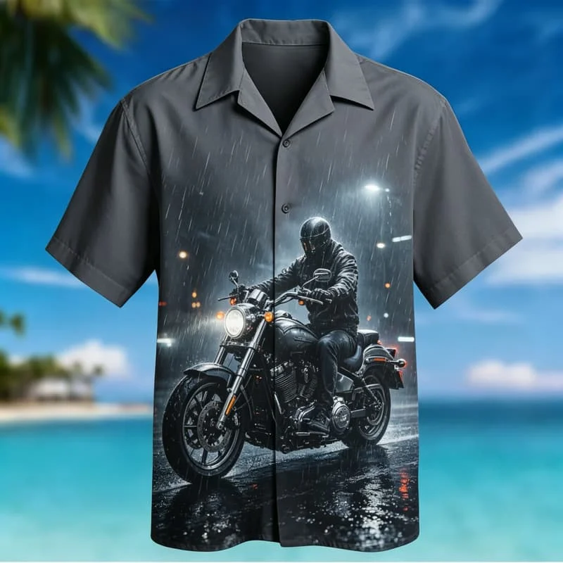 New Printed Hawaiian Shirt Men's Casual Top, Cool Vacation Charm, Suitable for Beach Vacation Daily Shirts
