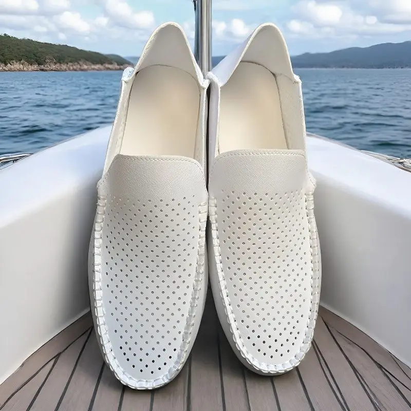 New men's fashionable soft and comfortable lazy one-pedal loafers beanie shoes microfiber men's casual small leather shoes
