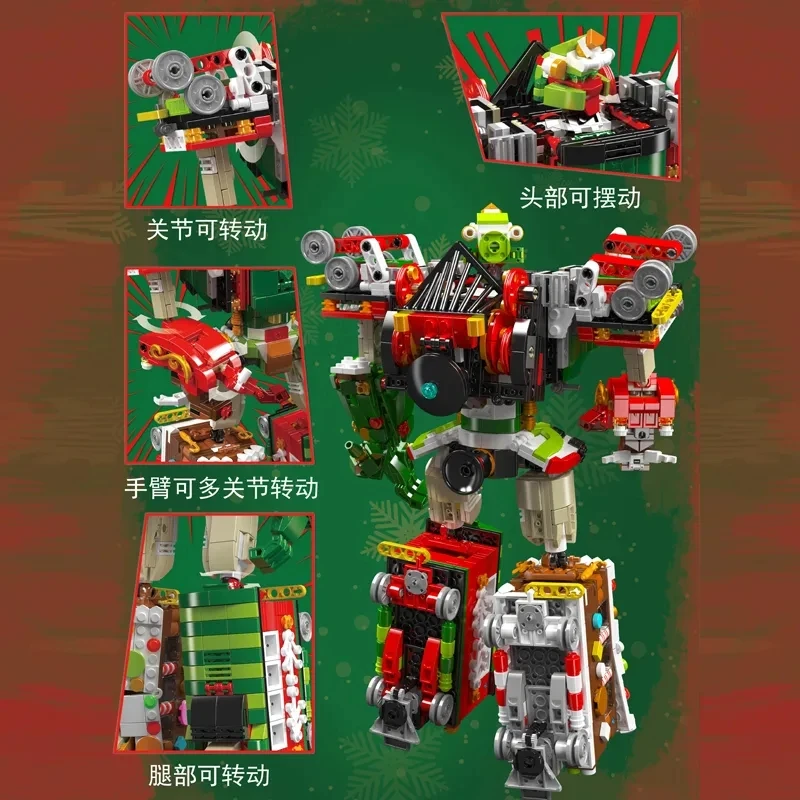 MOULD KING 12028 Technical Christmas Train Building Blocks 2 in 1 Transformer Deformation Robot Bricks Toys for Boys Birthday