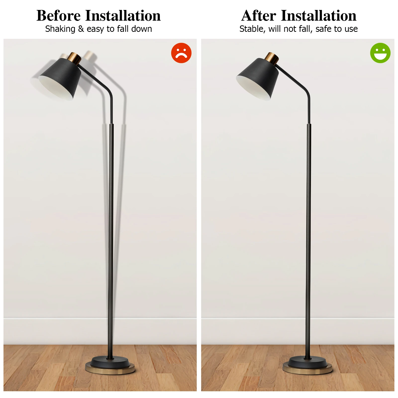 

Sturdy Heavy Weighted Block Base for Floor Stand Office Decor Black Plastic Metal Table Lamp Holder 140X20 Diameter Floor