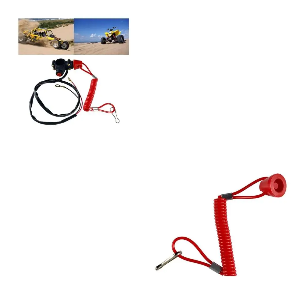 For Motorbike Cut Off Emergency Engine Stop Switch with Tether Lanyard Cord
