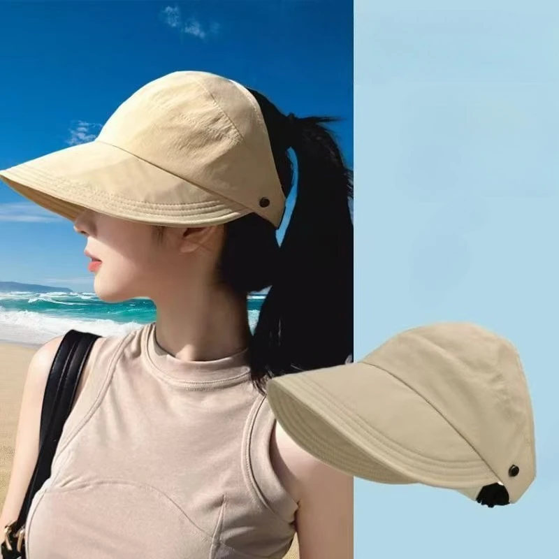 Schnelltrocknende Sommer-Kappe für Damen mit Maskenhalterung, Outdoor-Visor, Dünner Schnelltrocknender Sonnenschutz-Bucket Hat
