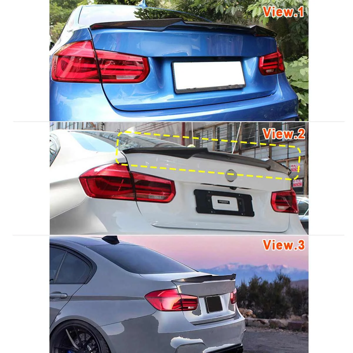 M4 Style Car Rear Spoiler Wing Lip Extension For BMW F30 2012-2018 F80 M3 2014-2019 4Dr Sedan Rear Trunk Spoiler Wing Lip