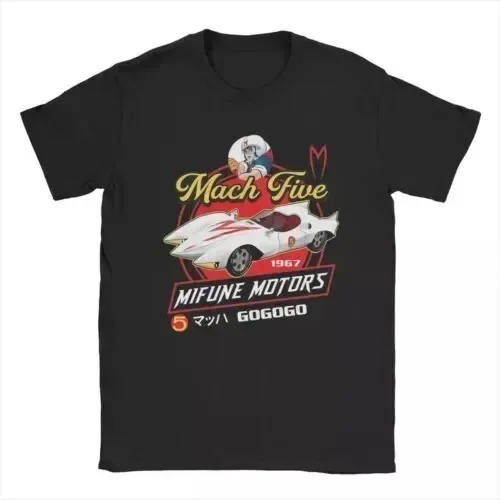 Cooles Mach Five Mifune Motors Speed Racer T-Shirt für Herren, runder Kragen, Baumwoll-T-Shirt