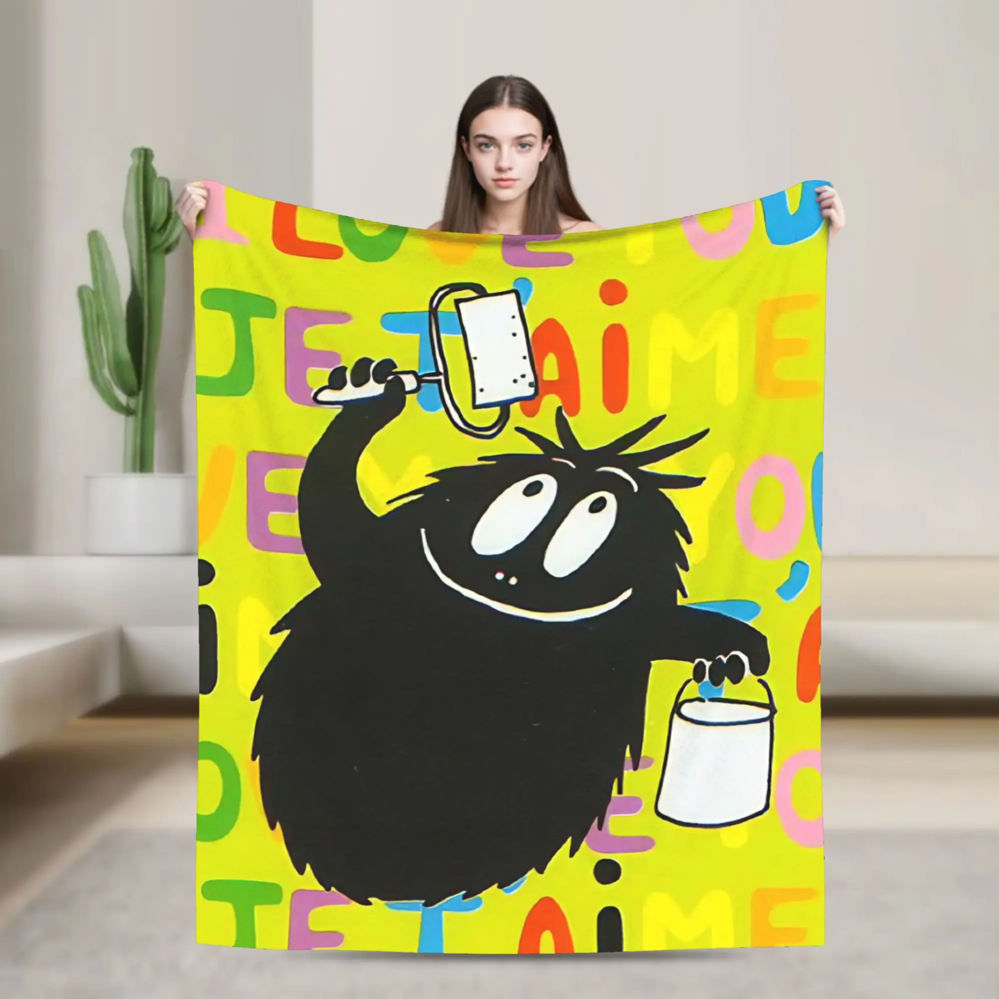 Barbapapas Cute Soft Blanket  Students Plush Throw Blanket Fashion Home Decor Flannel Bedspread Sofa Bed Cover