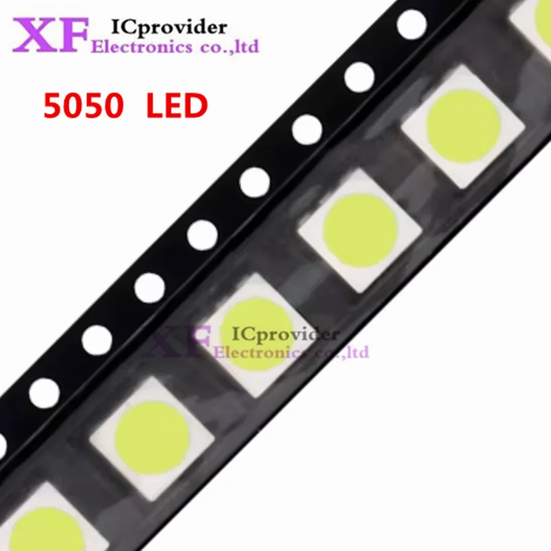 100pcs 5050 SMD LED White Red Blue Yellow Green Warm White Orange Light Emitting Diode