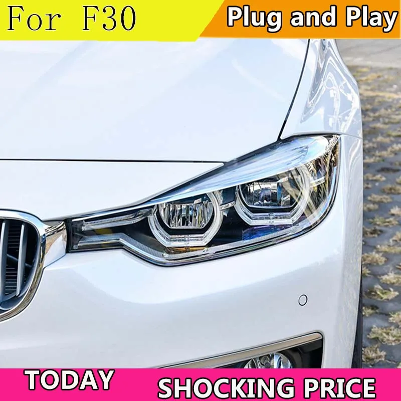 

Передние фары для BMW F30 F35 320i 2013-2018, светодиодные лампы дневных ходовых огней, светодиодный ные ходовые огни, поворотный сигнал, светодиодсветодиодный лампы ближнего и дальнего света в сборе