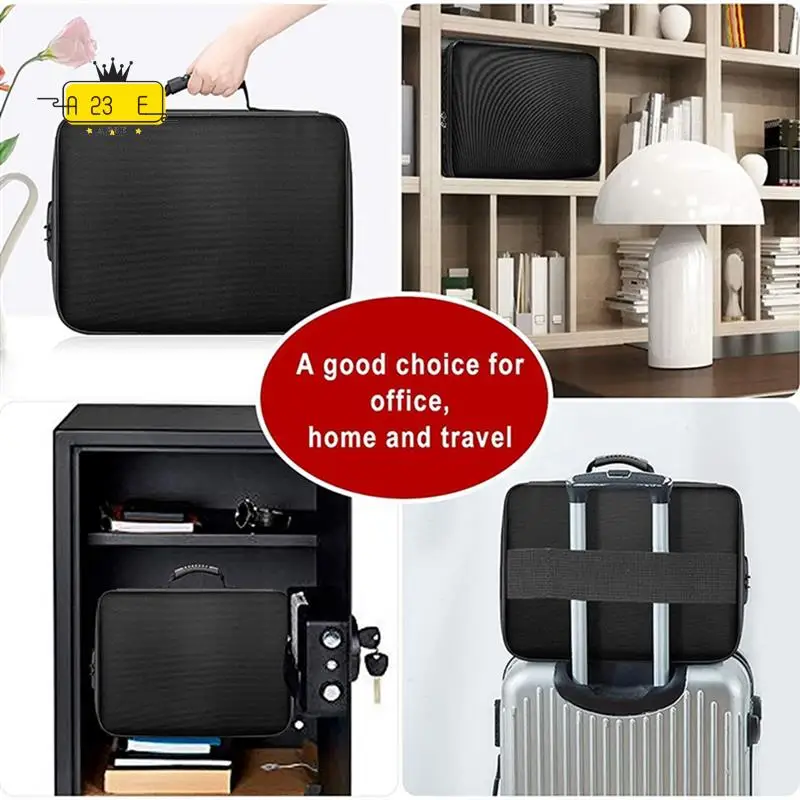 

A23E-Safe Bag Zipper Flame Retardant Money Waterproof Document Bag Document Cash Bag Passport Bag
