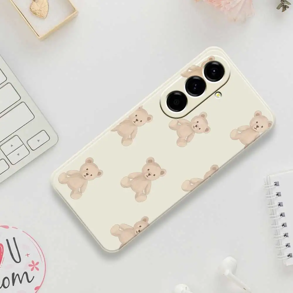 Funda de teléfono con patrón de oso para Samsung Galaxy S25 S24 S23 S22 S21 S20 Ultra Plus S10Plus S24FE S23FE S22FE S21FE S20FE