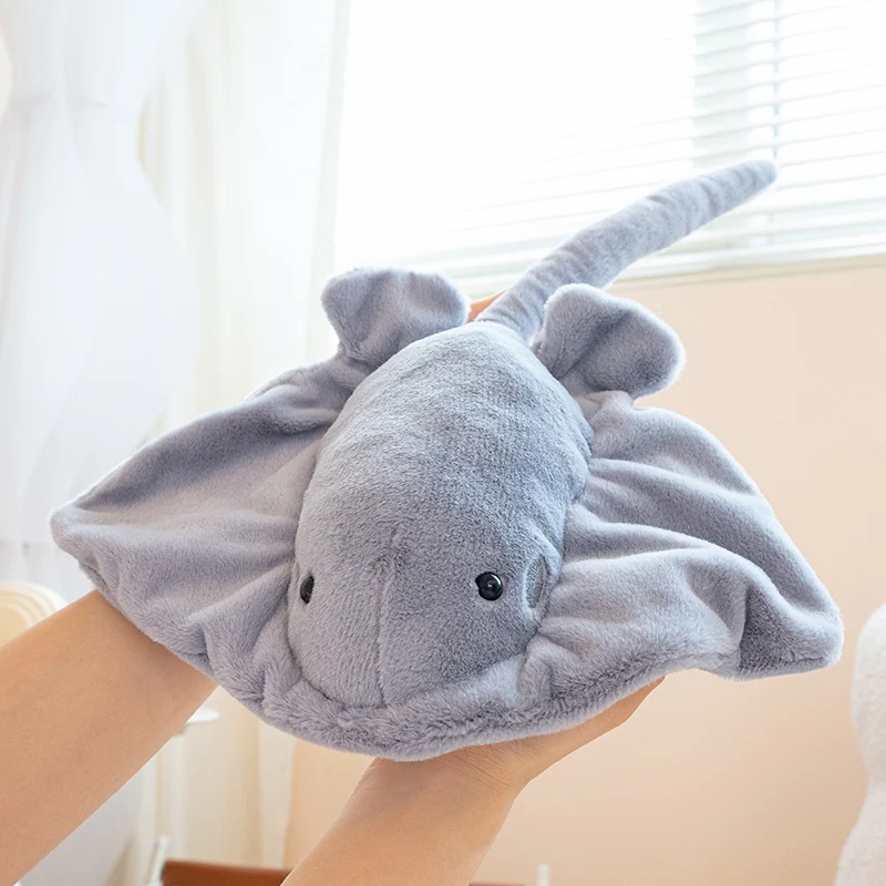 Kawaii Baby Stingray Plushie Ultra Soft Manta Ray Stuffed Animal Fluffy Sea Creature Toy Ocean Aquarium Gift & Decor