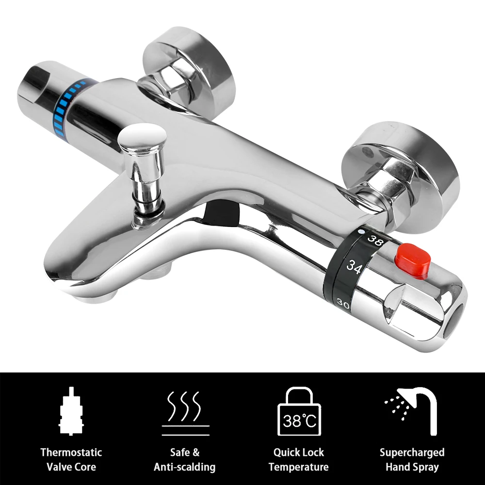 

Hot And Cold Mixer T hermostatic Tap Bathroom Tool T hermostatic Shower Faucet Bathroom Mixing Valve Bathtub Faucet