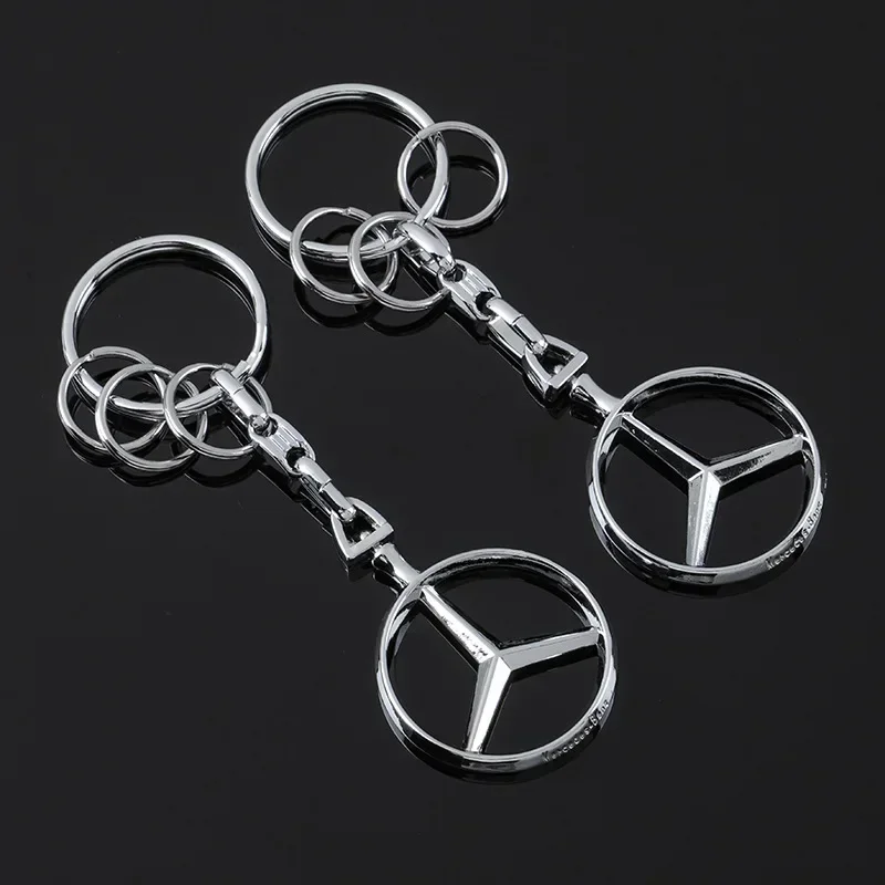 Metal Car Logo Key Chain Holder Keyring Pandant for Mercedes Benz W205 W206 W210 W211 W212 E200 E260 E300 CLA CLS GLK GLA SLS ML