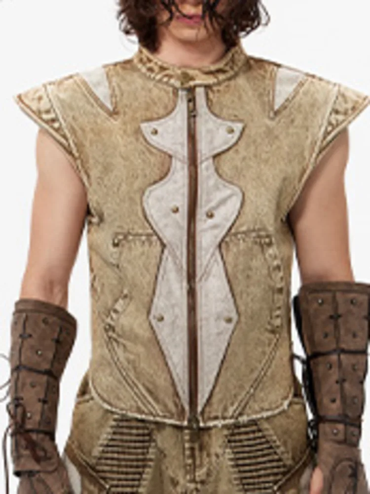 HKSH Lente Herfst Nieuwe heren Tij Y2K Origineel Ontwerp Streetwear Donkere High Street Style Verontruste Gedrapeerde Denim Broek Ins HK5253