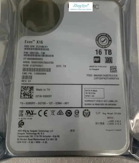 

Для 2KH133-136 ST16000NM005G 039XRY SATA 16T 3,5 39XRY