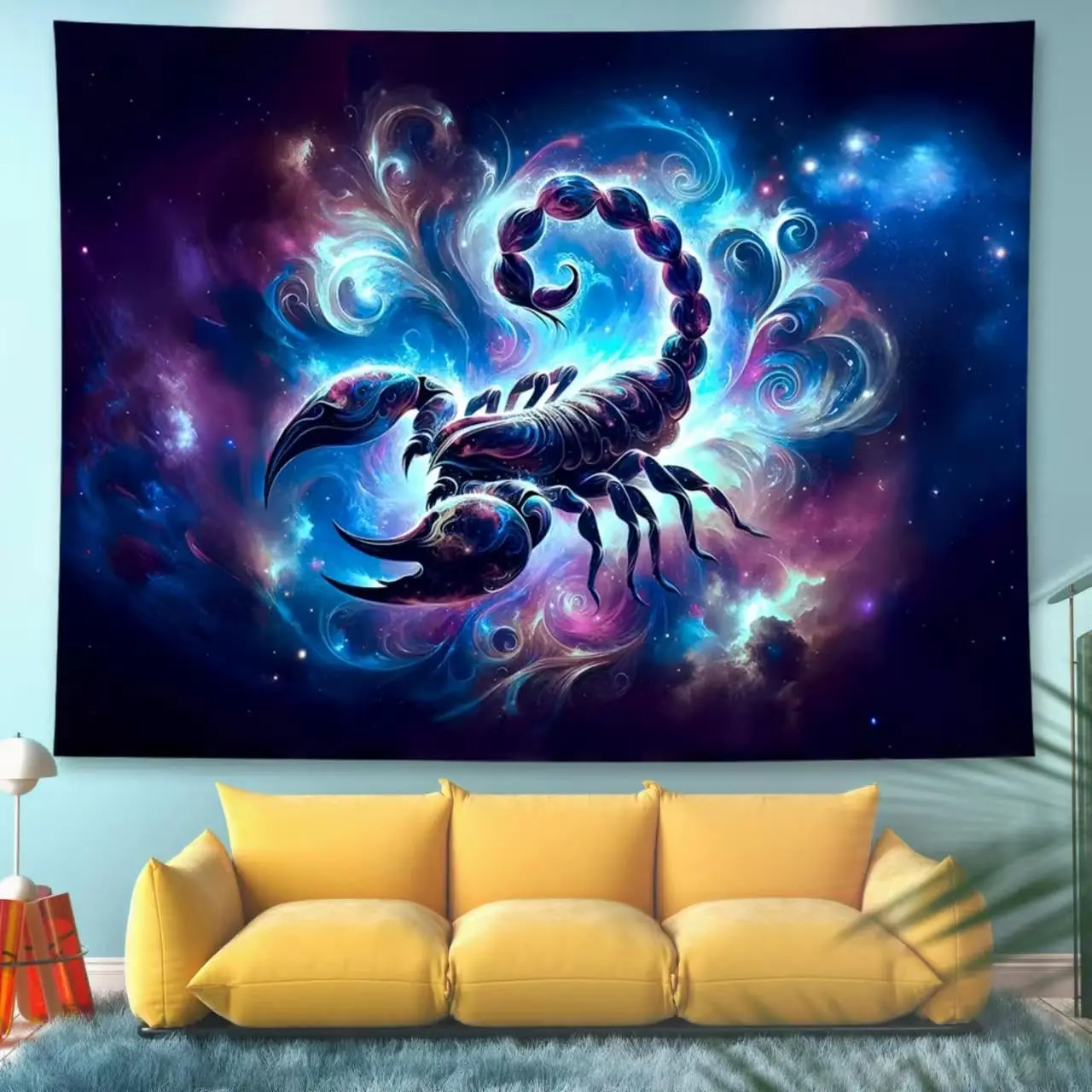 Libra Zodiac Tapestry - Celestial Scales Astrology Wall Art, Mystical Sky Decor, Bedroom Living Room, Multiple Sizes