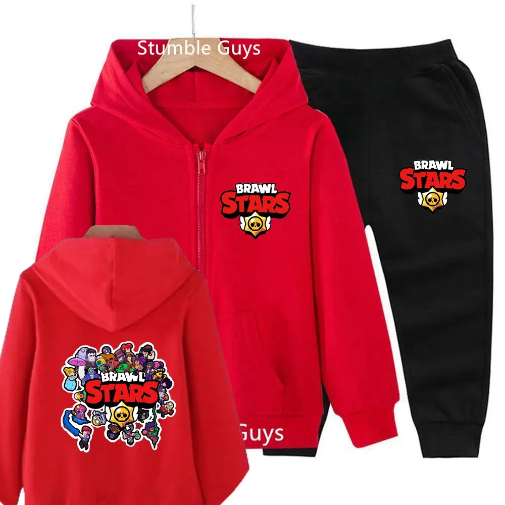 game Zipper Hoodie Set Kids Clothes Girls Anime One Piece Sweatshirt  Boys Tops Teen Sonic Trucksuit Spring Fight Print Cosplay