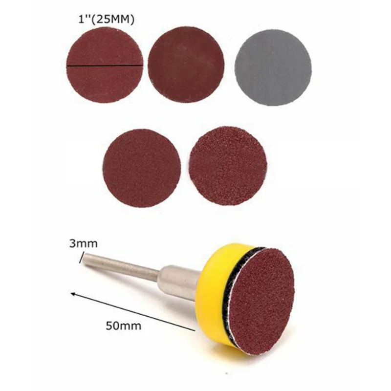 AS94-1 Inch 300 Pcs Sanding Discs Pad Kit Round Sandpaper Hook Loop Sander Backer