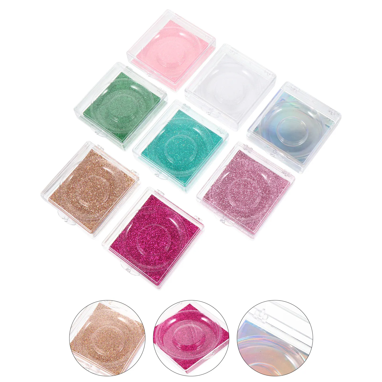 

8 Pcs Eyelash Box Holder Tray Trays Fake Eyelashes Packaging Plastic Case False