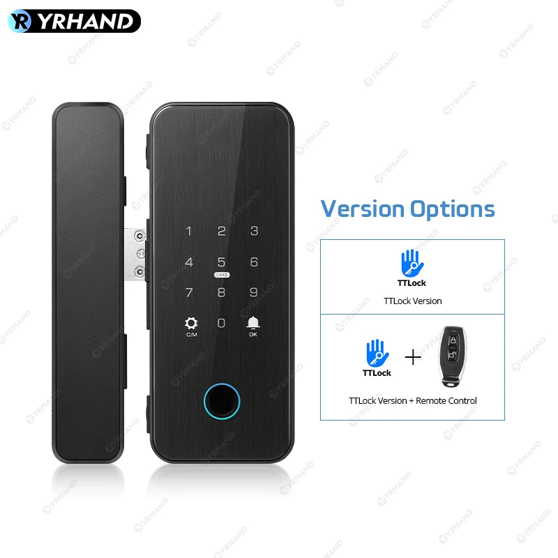 Imagem -04 - Yrhand-ttlock Inteligente Vidro Door Lock Desbloqueio Bluetooth Impressão Digital App Card Senha Controle Remoto Bloqueio de Alarme