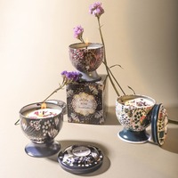 1PC Dried Flower Scented Candle Goblet Wedding Souvenir Birthday Gift Flower Scented Incense Candle Home Decoration