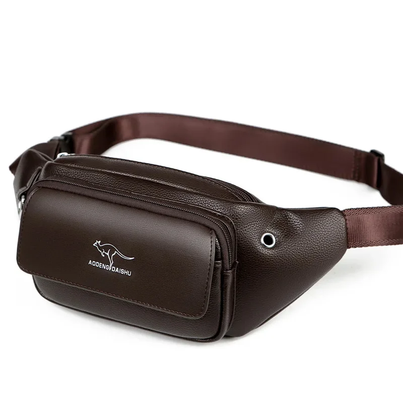 Luxury Brand Waist Bag Men Leather Fanny Pack Chest Male Casual Belt s Sling Crossbody Bum Belly Packs Heuptas