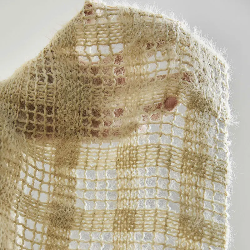 

50*120cm Woven Hollow Knitted Yarn Plush Fabric Creative New Chinese Style DIY Sewing Jacket Skirt Clothing Designer Fabric