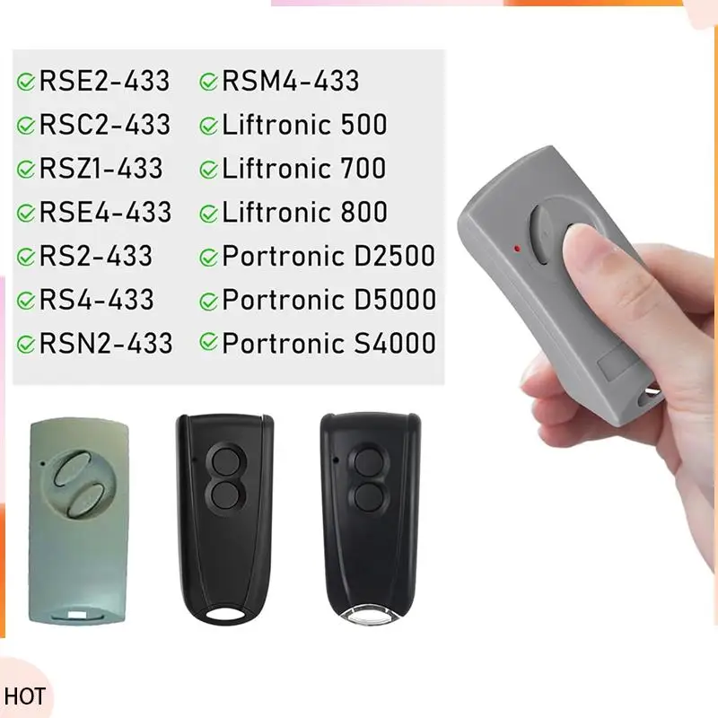 أخبار 2 حزمة فتحت باب المرآب التحكم عن بعد 433 ميجا هرتز ل Portronic D2500/D5000/S4000 ل Ecostar RSE2-433 ، RSC2-433 ، RSZ1-433