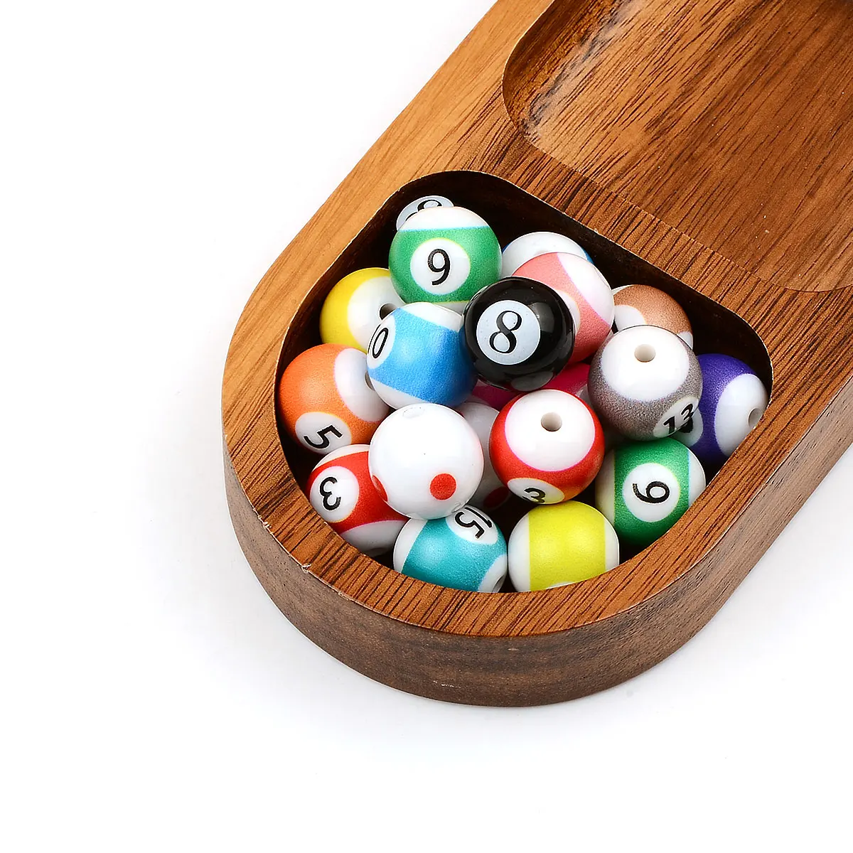 16pcs 1.6cm Random Color Mix Billiard Ball Shape Round Acrylic Beads DIY Necklace Bracelet Earring Ornament Accessories