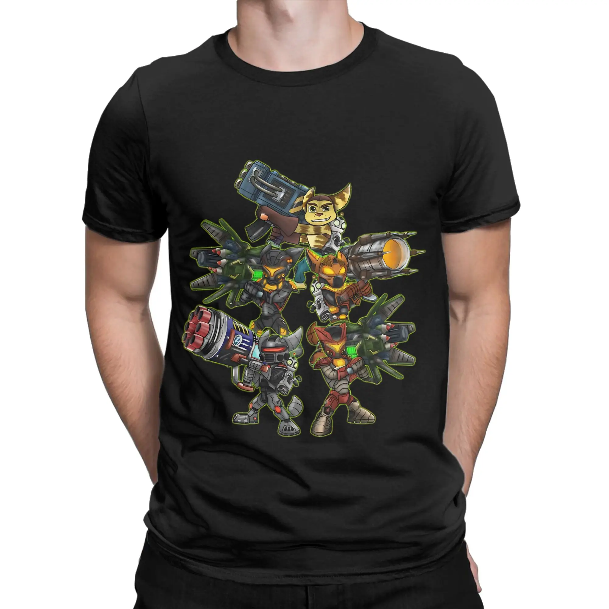Space Feline Hero Classic Ratchet & Clank Funny 100% Cotton T-Shirt Tops Tees For Men