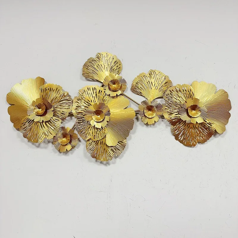Cross-border assembly pendant light luxury wrought iron creative flower wall decoration living room sofa wall decoration