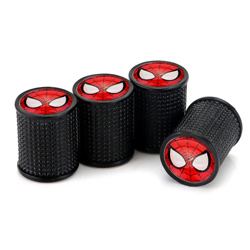 4pcs Anime Cartoon Marvel Spider Man Car Wheel Tire Valve Stem Caps for Audi BMW Honda Nissan Lexus Tesla Mercedes Benz Maserati